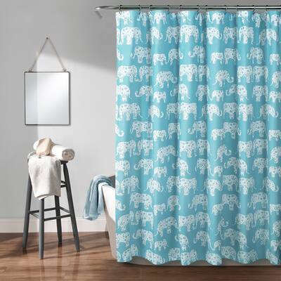 Lush Decor Elephant Parade Shower Curtain