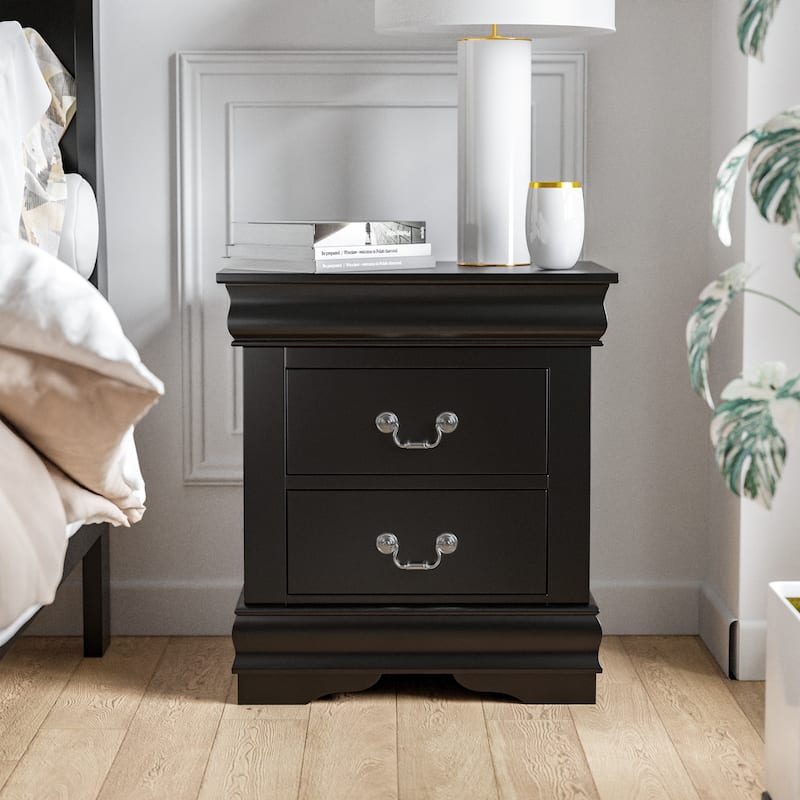 Furniture of America Mayday Traditional Solid Wood 2-Drawer Nightstand, Set of 2
