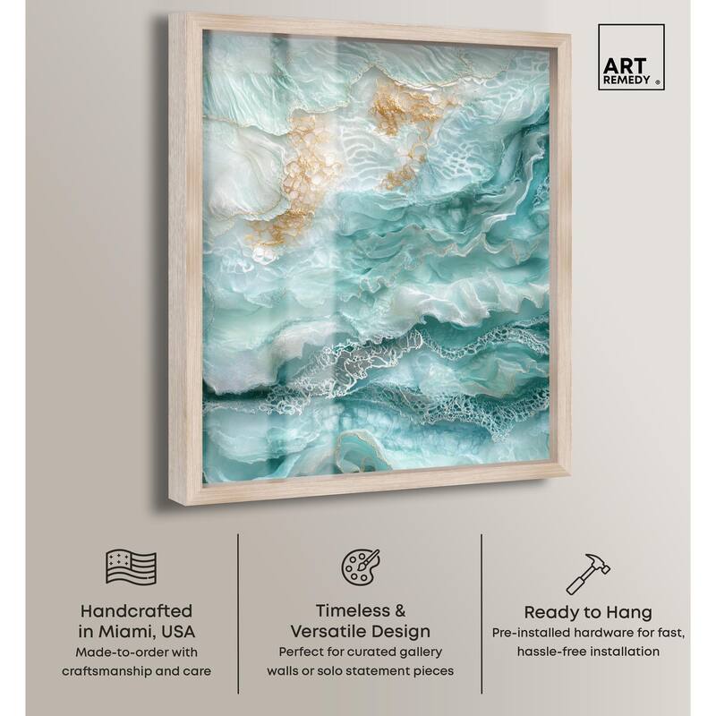 Teal Tiered Turbulence Shadowbox by Art Remedy
