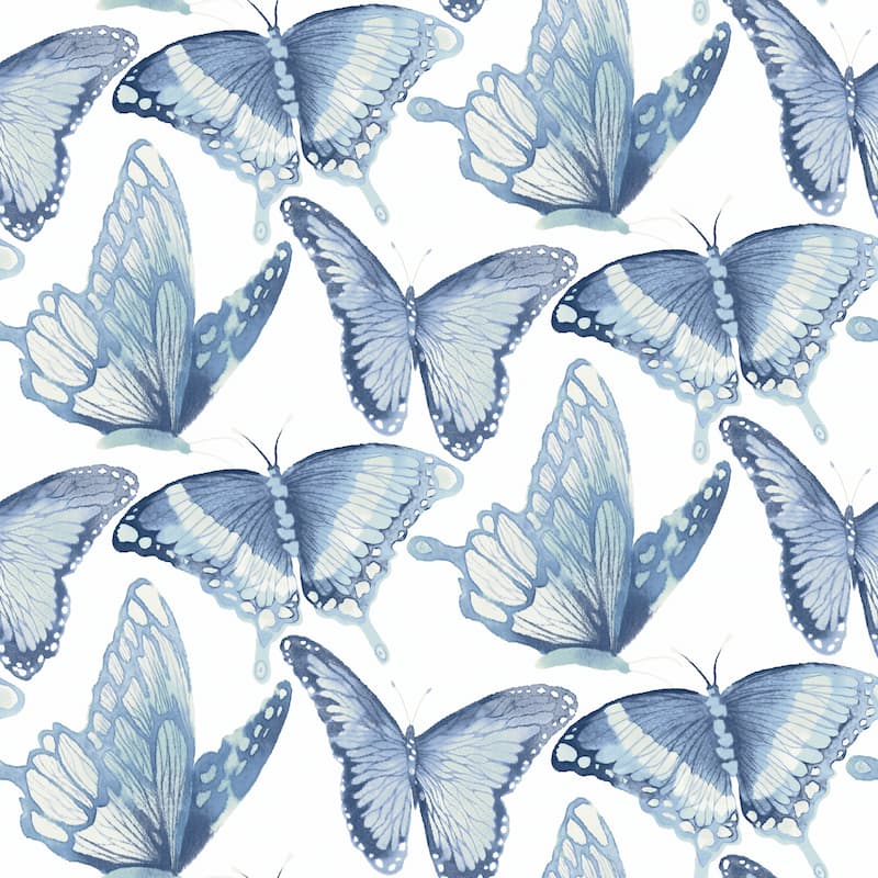 Chesapeake Janetta Blue Butterfly Wallpaper