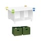 preview thumbnail 6 of 5, RiverRidge Kids Desk and Art Activity Table with 4 Storage Cubbies and 4 Removable Storage Cups - White 2 Olive Bins