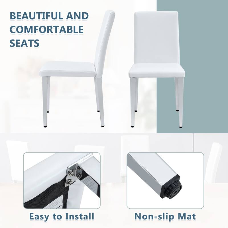 Modern Set of 4 Dining Chair with Metal Legs Kitchen Chair Side Chair Armless Chair for Dining Room