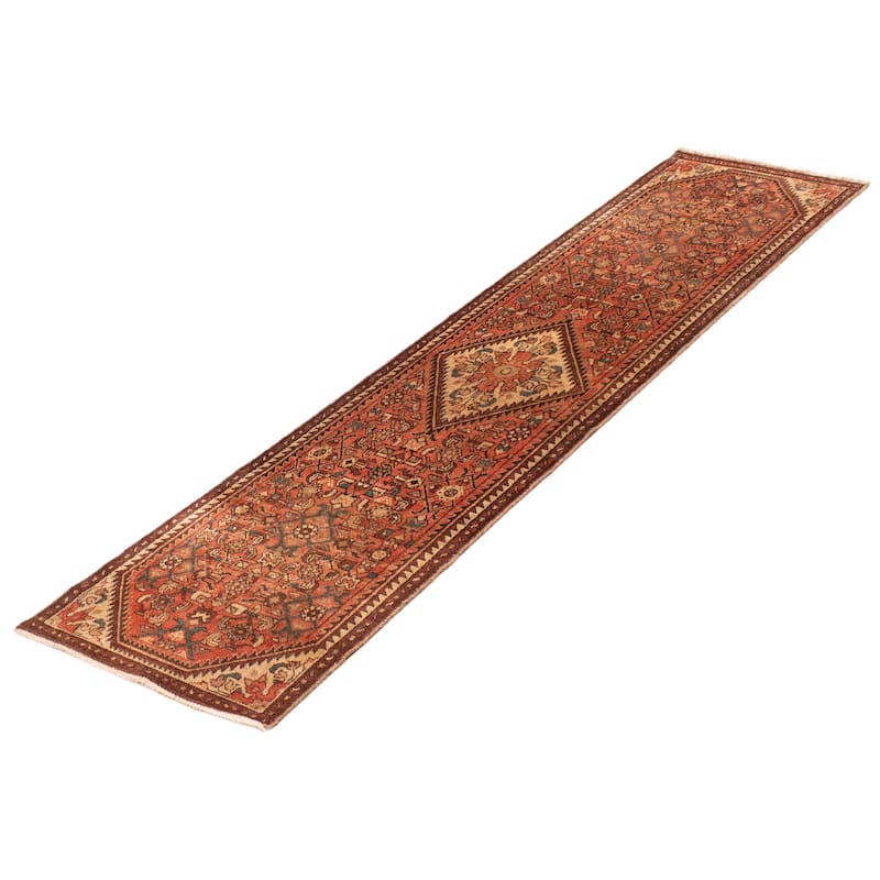 ECARPETGALLERY Hand-knotted Andelz Copper Wool Rug - 2'4 x 9'10