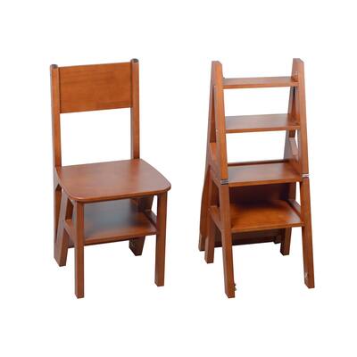 Multifunctional Folding Ladder Chair in Solid Wood