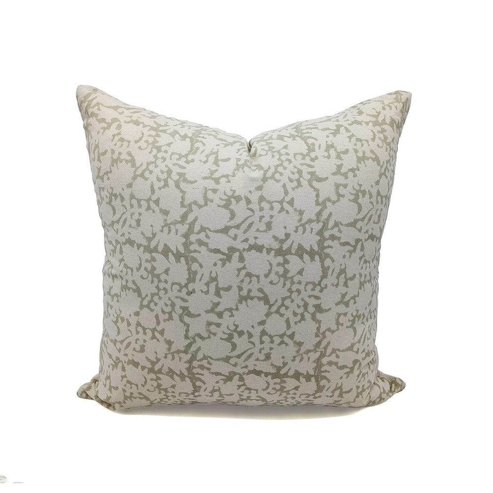 Fabdivine Cotton Throw Pillow Cover Rustic Handmade Floral Home Accent, Gaia