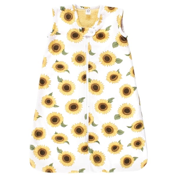 slide 1 of 1, Hudson Baby Infant Girl Plush Faux Fur Sleeping Bag, Wearable Blanket, Sunflower 0-6 Months - Sunflower