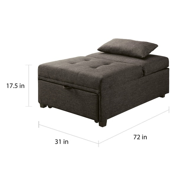 Furniture of America Jave Modern Linen Convertible Futon Chair