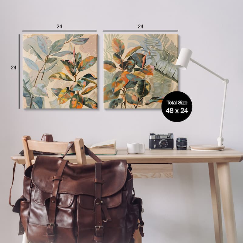 Stupell Neutral Tropical Organics Canvas Wall Art Design By Dusza (Set of 2)