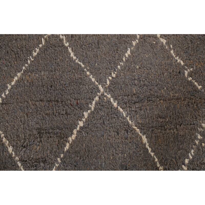 Trellis Modern Moroccan Wool Area Rug Hand-knotted Living Room Carpet - 9'11" x 14'6"