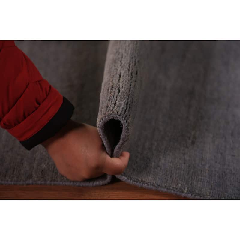 Modern Grey Gabbeh Oriental Area Rug Handmade Wool Carpet - 5'0" x 6'9"