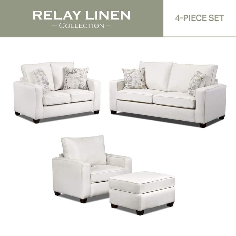 American Furniture Classics Model 3220-21K Relay Linen 4-Piece Set