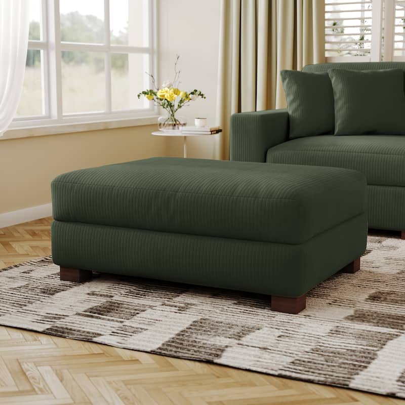 Modern Oversized striped Corduroy Ottoman
