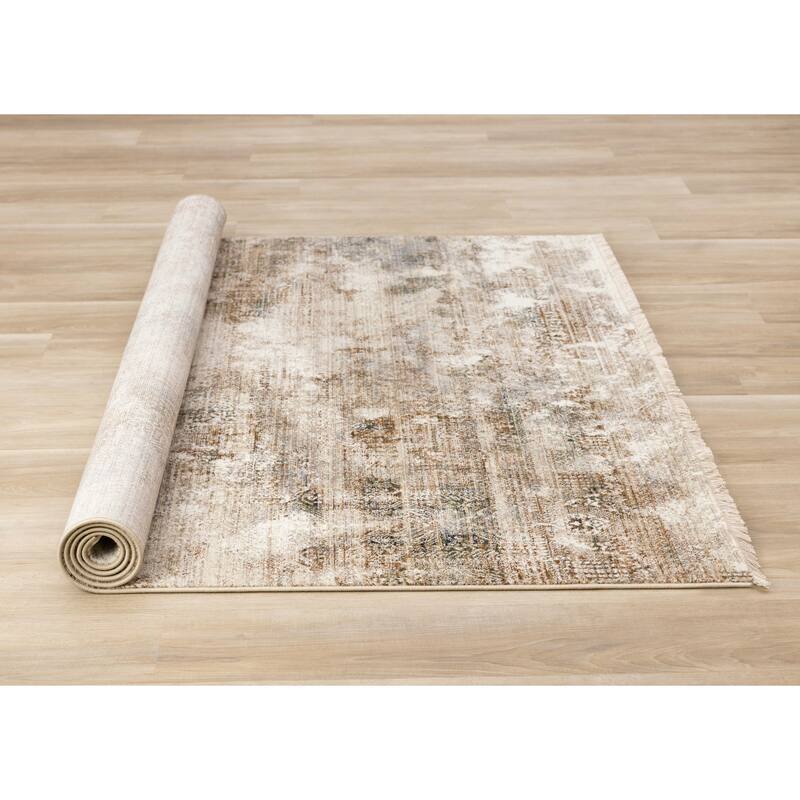 Sydney Collection - Beige Grey Cream Distressed Area Rug