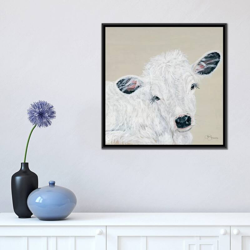 iCanvas "White Calf" by Hollihocks Art Framed Canvas Print