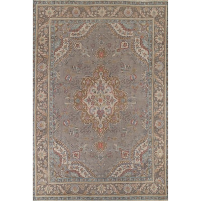 Tabriz Persian Vintage Area Rug Handmade Traditional Wool Carpet - 9'3"x 12'5"