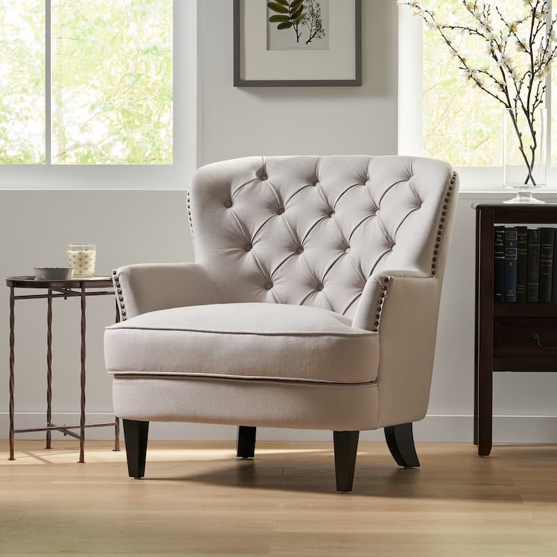 Tafton Tufted Oversized Fabric Club Chair by Christopher Knight Home - 33.50" L x 35.00" W x 34.50" H
