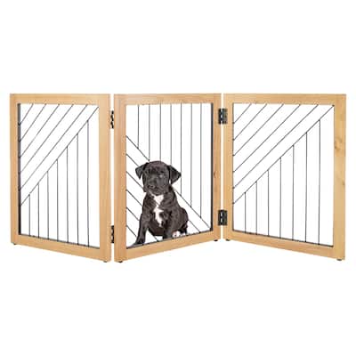 PETMAKER 3-Panel Foldable Pet Gate, Natural - N/A