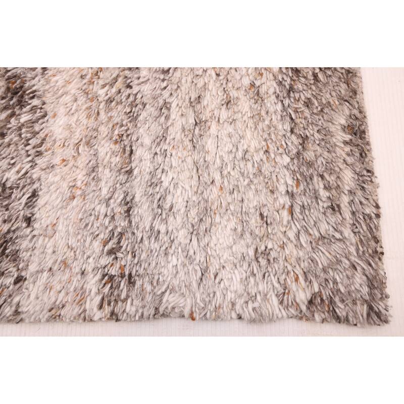 ECARPETGALLERY Hand-knotted Tangier Grey Wool Rug - 5'0 x 8'3