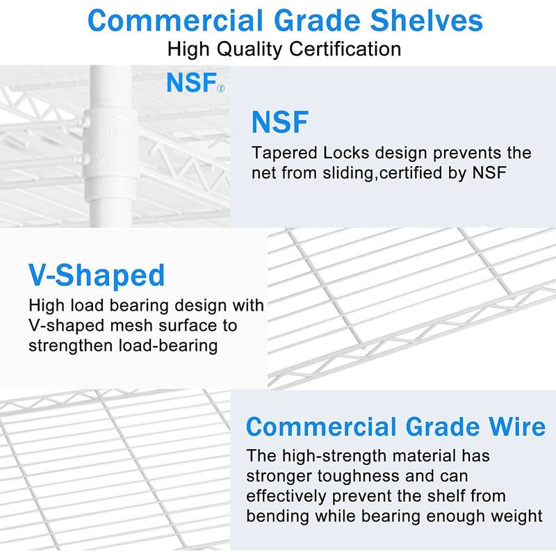 5 Tier Wire Shelving Unit, Heavy Duty Metal Large Storage Shelves Height Adjustable for Garage Kitchen Office