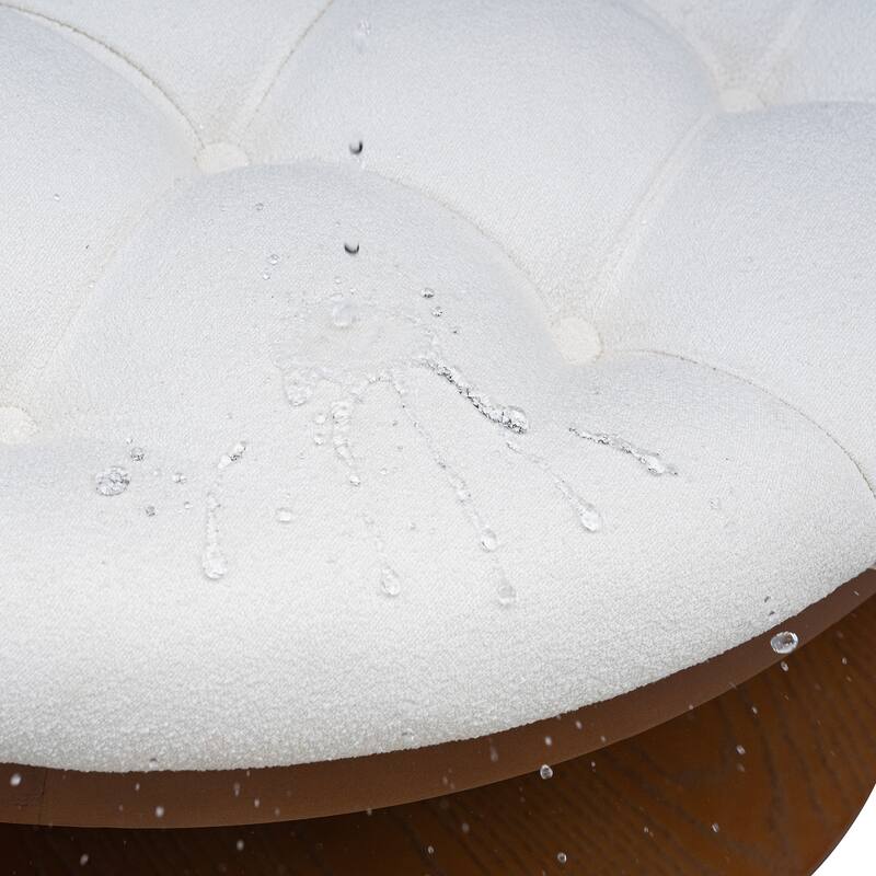 Modern Large Round Ottoman Coffee Table 2Tier Oversized Button Tufted Ottoman
