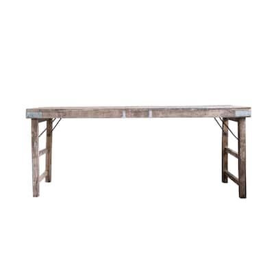 Reclaimed Wood Folding Table with Tin Patches (each one will vary)