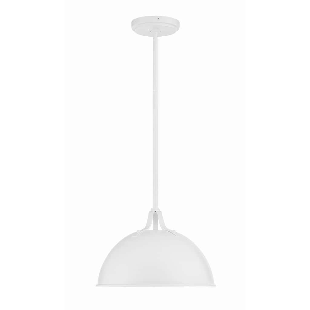 Soto 1 Light White Pendant - 12"W x 8"H