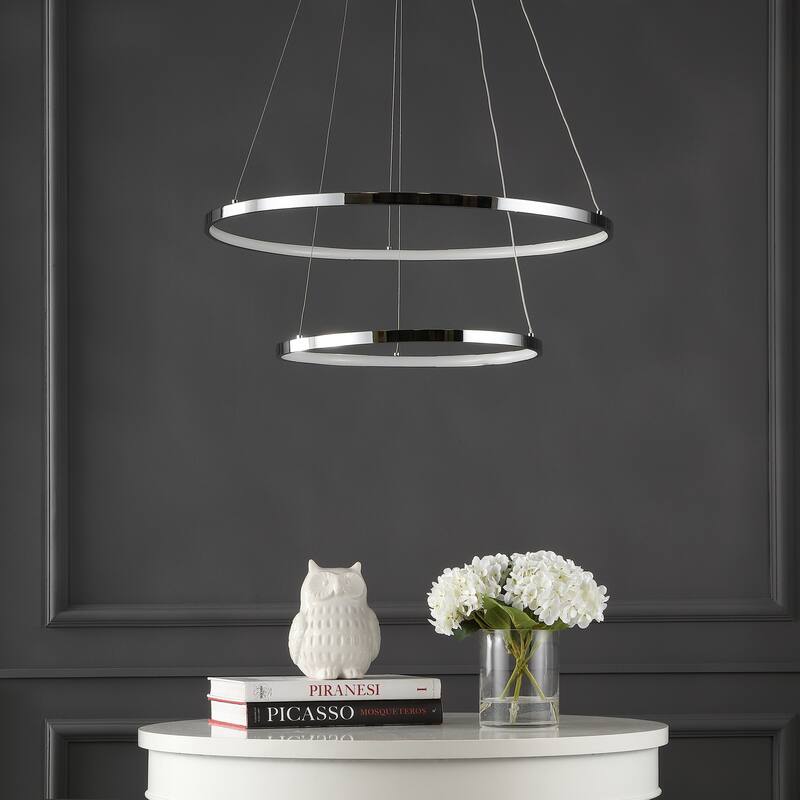 Kinsley Modern Bohemian Iron Integrated LED Pendant by JONATHAN Y