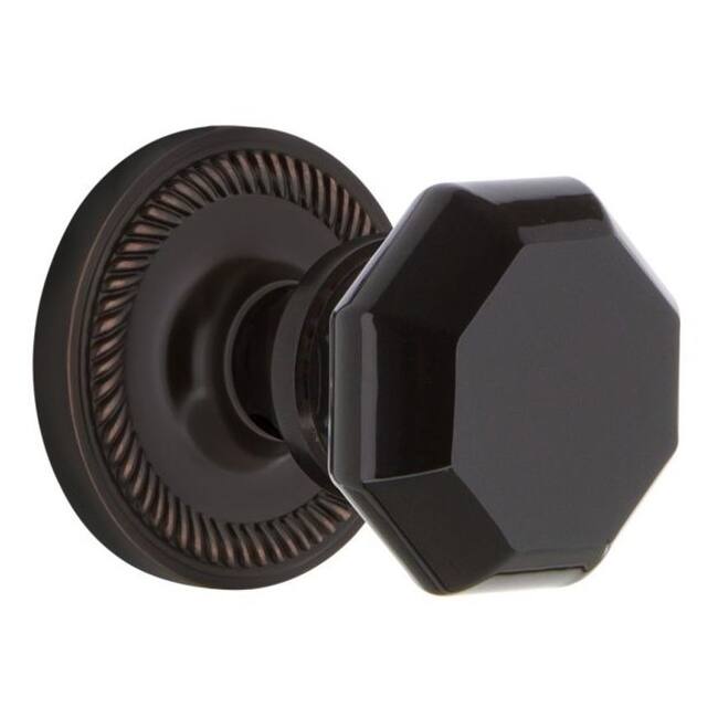 Nostalgic Warehouse Rope Solid Brass Rose Single Dummy Door Knob with - Timeless Bronze