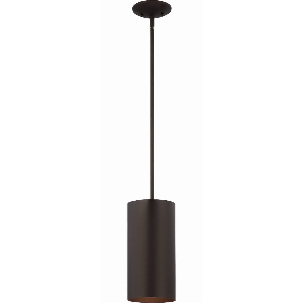 Volume Lighting 1-Light Antique Bronze Aluminum LED Cylinder Pendant - N/A