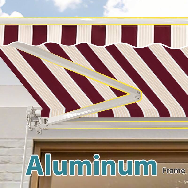 MCombo10x8Feet Manual Retractable Patio Door Window Awning Sunshade Shelter Outdoor Canopy