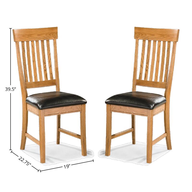 Family Dining Chestnut Slat Back Dining Chair (Set of 2)