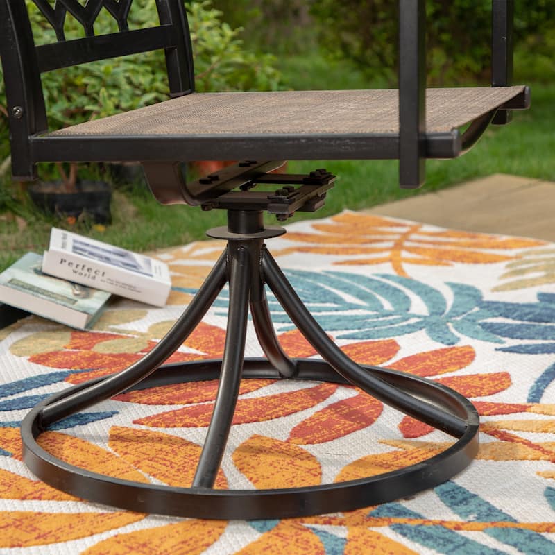 MFSTUDIO 3Piece Patio Dining Set with 2 x Textilene Metal Swivel