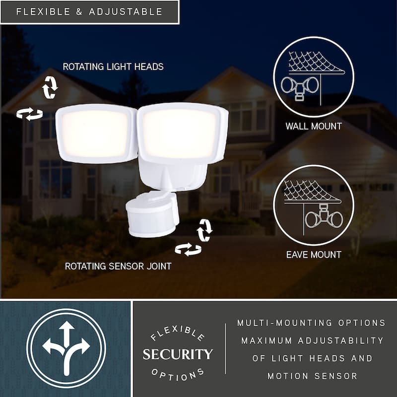 Integrated LED Motion Sensor Dusk to Dawn Outdoor Security Flood Light - 240 Degree - 85 Ft.