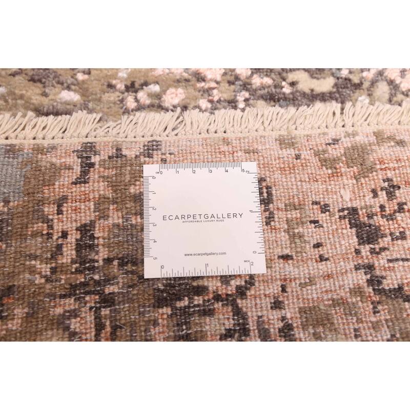 ECARPETGALLERY Hand-knotted Legacy Taupe Silk, Wool Rug - 2'5 x 10'3