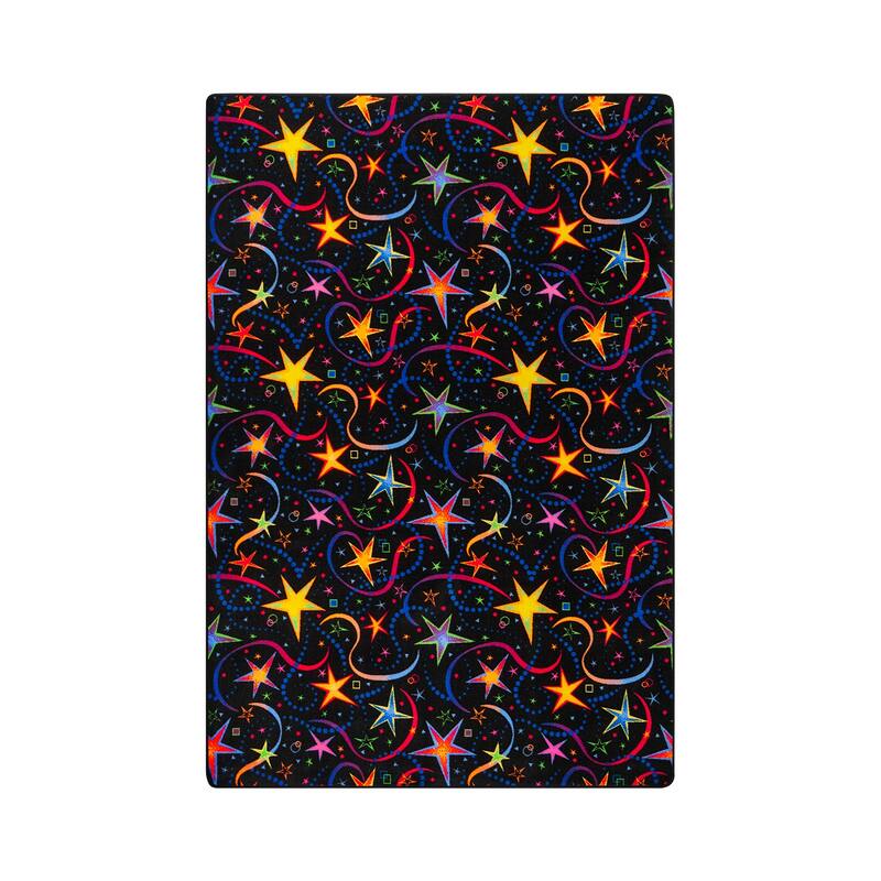 2'x7' area rug in Fluorescent - durable soft decorative rug for home, living room & bedroom - 9'3" x 12'3"