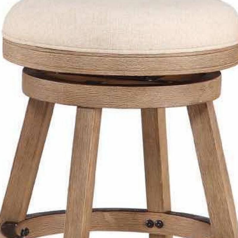 24 Inch Wood Counter Stool, Swivel Seat, High Density Foam Cushion - 17.75 L x 17.75 W x 24.5 H, in inches