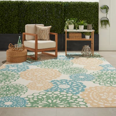 Waverly Sun N' Shade Retro Floral Indoor/ Outdoor Area Rug