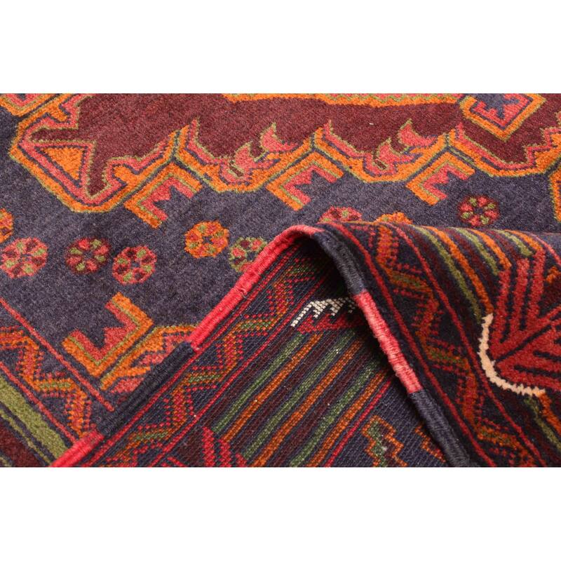 ECARPETGALLERY Hand-knotted Teimani Dark Navy Wool Rug - 3'10 x 6'3