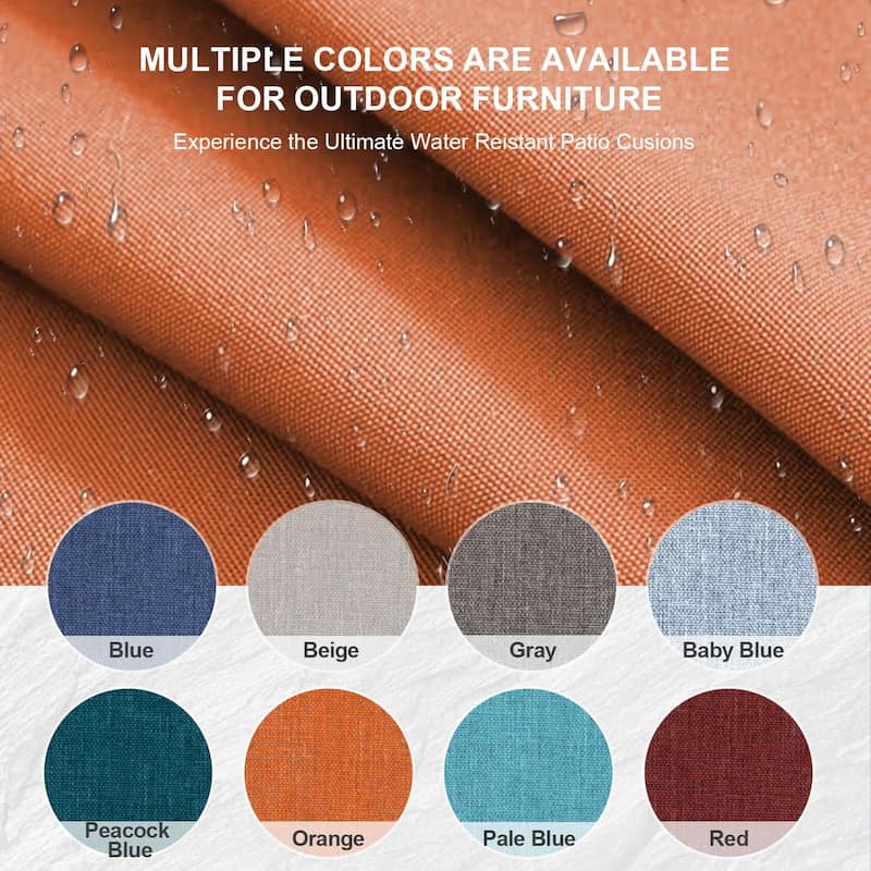 Luxury 6" Outdoor Cushions for Patio Furniture, 24x24x6 Cushion Set, Fade Resistant Replacement Cushions with Removable Cover