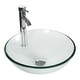preview thumbnail 70 of 77, Eclife Artistic Vessel Sinks for Bathroom Vanity Tempered Glass Ceramic Basin Glass clear round sink