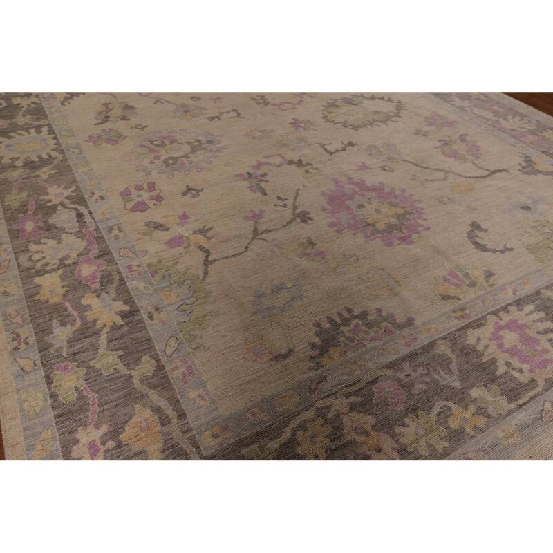 Vegetable Dye Oushak Turkish Large Area Rug Hand-Knotted Wool Carpet - 10'0" x 13'11"