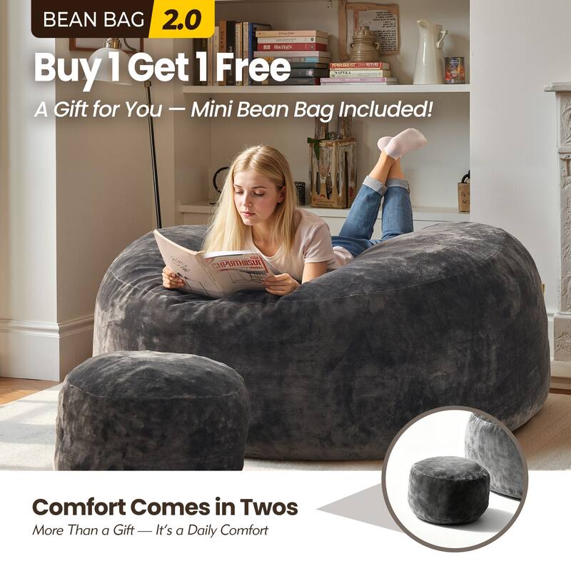 OVIOS Plush Wrapped Lounger Sofa With Ottoman