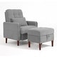 preview thumbnail 43 of 59, Adjustable Backrest Lounge Accent Chair Set with Storage Ottoman