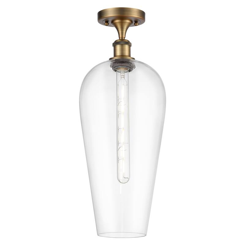 Innovations Lighting Endless Possibilities Ballston - Chelsea - 1 Light 8" Semi-Flush Mount - Clear/Brushed Brass