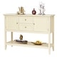 preview thumbnail 38 of 45, Costway Sideboard Buffet Table Wooden Console Table w/ Drawers & Beige