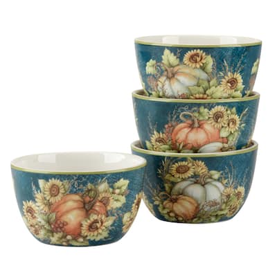 Certified International Autumn Breeze 24 oz. Ice Cream/Dessert Bowls, Set of 4 - 5.25" Diam x 3"