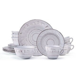 Pfaltzgraff Trellis Lodge 16PC Dinnerware Set, Service for 4, White - 16PC Set