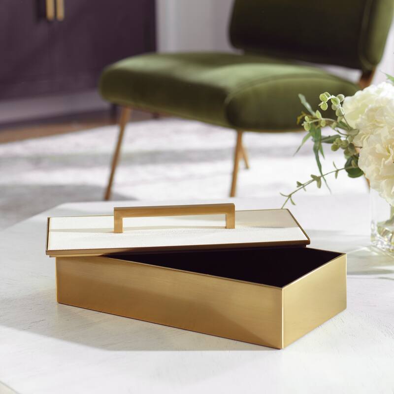 Uttermost Wessex White Box - 14"W x 4.75"H x 7"D