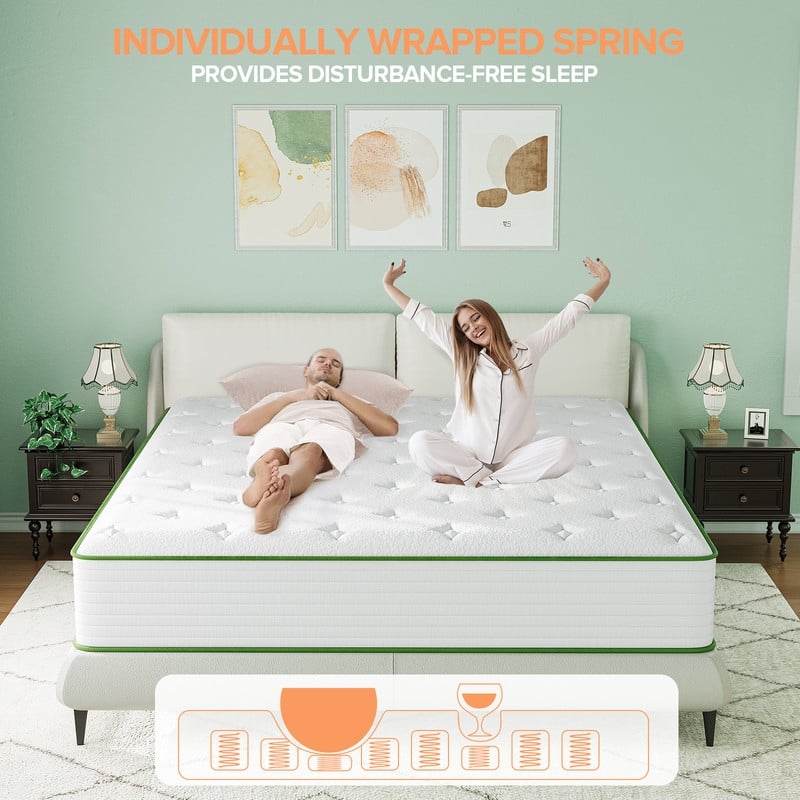 SweDrea 12 in. Plush Gel Memory Foam Innerspring Hybrid Mattress with CertiPUR-US, SGS and OEKO-TEX