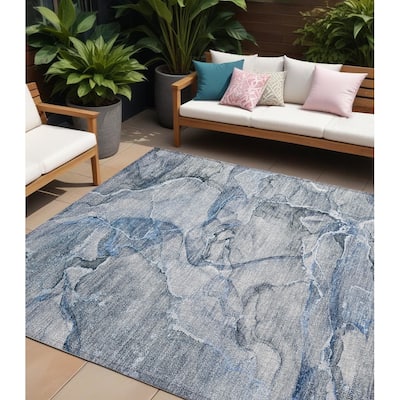 Alto Modern Art-Inspired Weather Resistant Blended Style Outdoor Rug